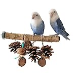 AMSGANK Natur Sitzstangen für Vögel, Sitzstangen für Vogelkäfige Vogelspielzeug Vogelschleifklauen Klettern Stehend Vogelkäfig Zubehör für Wellensittich Nymphensittich Kanarienvogel - 20cm