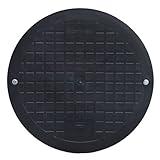 ScarMaxx - Schachtabdeckung Kunststoff, Rund Ø DN400 Schwarz, Klasse A15 bis zu 1,5 Tonnen, für Abwassersysteme aus KG-Rohren, Steigrohr, Abwasserrohr, Korrosions- und Witterungsbeständig