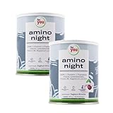 for you amino night I Pulver für die Nacht mit GABA, Lavendel, L-Glutamin, L-Tryptophan & Inositol I 391g (34Portionen) versetzt mit Magnesium, Zink & Vitamin B6 | (Doppelpack Joghurt-Kirsche)