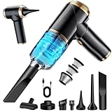 Akku Staubsauger, Auto-Staubsauger kabelloser, Handstaubsauger, Mini-Staubsauger, multifunktionaler Handstaubsauger mit Bürste, Flache breite Öffnung, Leichter Handstaubsauger für Auto, Schwarz