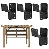 Halterungen für Holzpfosten, 10 x 10 cm, Set mit 4 Pergola-Verbindungen, schwere, verstärkte Halterung, für Hütten, Terrassen, Zäune, Garten