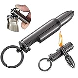 Ultraray Ewiges Streichholz (2 Stücke), Outdoor Survival Feuerzeug, Schlüsselanhänger Feuerzeug mit Flaschenöffner, Unendliches Streichholz, Geschenke für Männer (ohne Benzin)