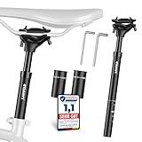 LAINFELD Sattelstütze gefedert | Inkl. Werkzeug | 27,2 mm, 30,9 mm oder 31,6 mm | Verstellbare Federsattelstütze MTB E-Bike Damen Herren Fahrrad