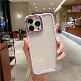 FORLUZ Candy Color Silikonrahmen Klare Handyhülle für iPhone 13 12 11 Pro Max XR 15 14 Plus XS Max Metallkameraschutz Hard Cover, T3, für iPhone 15 Pro