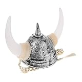 HEALSOPTHY Viking Horn Mütze mit Zöpfen Weicher Karnevals hut für Erwachsene Rutschfeste Wikinger Kostüm haube Wiederverwendbar Antiker Römischer Kriegerstil für Fasching und Halloween