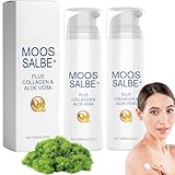 Moossalbe PLUS - Mooscreme Gegen Gesicht Falten mit Hochwirksamen Soforteffekt | Mooscreme mit Anti Aging Wirkung | Feuchtigkeitscreme für Tag & Nacht | vegane Naturkosmetik