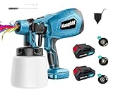 Akku Farbsprühsystem,Ersatz für Makita, Elektro Lackierpistole mit 3 Düsen, 3 Spritzmuster,1000ml farbsprühgerät,Hohe Leistung，Zum Streichen von WändenGärten und Wände (2x3000mAh Akku und Ladegerät) ﻿