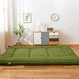 YOSHOOT Futon Matratze Japanische Klappmatratze Verdicken Tatami Bodenmatratze Schlafunterlage Faltbare faltmatratze Schlafsaal Matratzenauflage Bodenliege Gästematratze (Grün, 140 x 200 cm)