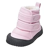 BIISDOST Hook Loop Low Cut Stiefel Wasserdichte Stoff Schneestiefel Kinder Winterschuhe Mädchen Outdoor Stiefel Wasserdichte Kinderstiefel (Pink, 27 Toddler)