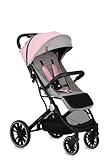 MoMi ESTELLE PLUS LIGHT Kinderwagen ab 6. Monat (bis 15 kg), klappbarer Buggy mit 5-Punkt-Sicherheitsgurt, Einkaufskorb und Liegefunktion, Teleskop-Stange zum Ziehen, steht nach dem Zusammenklappen