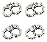 Aufkleber: 100 mm, 4 Stück - großer Handschellen Sticker für Polizei, Justiz, Jura Büro