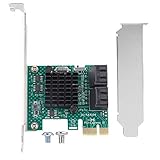 SATA 3.0-Erweiterungskarte, 4-Port-PCIe-zu-SATA-3.0-Controlleradapter mit hinteren Anschlüssen und großem Kühlkörper für 2U- und 4U-Servergehäuse