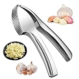 HUTVD Knoblauchpresse, Edelstahl Garlic Press, Knoblauch Crusher Küchenhelfer, Pressen Sie Knoblauch & Ingwer Mühelos, Premium Knoblauchwolf für Küche und Zuhause, Leicht zu Reinigen & Strapazierfähig