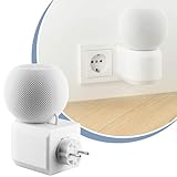 Cleverstation Halterung Steckdose - passend für Apple HomePod mini Lautsprecher Wandhalterung, Halterung Wand, Boxen Wandhalterung, Wandhalter Lautsprecher, Speaker Wall Mount (weiß)