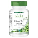 Fairvital | Grüner Tee Extrakt - 100 Kapseln - Polyphenole, Catechine, EGCG & Koffein - HOCHDOSIERT - VEGAN - Camellia sinensis
