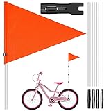 HONGECB Fahrrad Wimpel, Orange Sicherheitswimpel 150cm, Fahrrad Wimpel Fahne, Fahrradwimpel, Kinderfahrradfahne, Sicherheitsfahne Verstellbare Wimpelstange Kinderfahrradfahne Warnschild