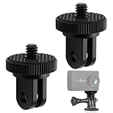 Action Cam Halterung 2 Stück,Aluminium 1/4 Zoll GoPro Halterung Adapter Kamera,Schwarz Drehbar Stativgewinde Adapter,Kompatibel Mit GoPro, Kompatibel Mit Sony, Kompatibel Mit Insta 360