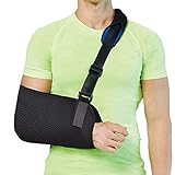 Fasola Armschlinge Schulter, Einstellbar Armschlaufe Mit Atmungsaktivem Mesh für Damen und Herren, Schulterschlaufe für gebrochenes Handgelenk, Ellbogen, Arm, ausgerenkte Schulter - XL