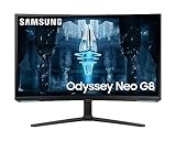 Samsung Odyssey Neo G8 Gaming Monitor S32BG850NP, 32 Zoll, VA-Panel, 4K UHD-Auflösung, AMD FreeSync Premium Pro, 1 ms Reaktionszeit, Bildwiederholrate 240 Hz, Front, Schwarz, Rückseite, Weiß