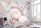Komar Vlies Fototapete - Spring Roses - Größe 336 x 240 cm - Tapete, Schlafzimmer, Blumen - Bahnbreite 50 cm