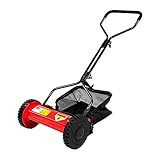 Grafner Handrasenmäher mit 21 Liter Fangkorb, 350 mm Schnittbreite, 12 – 45 mm Schnitthöhenverstellung, Massive Mähspindel mit 5 Messern, leicht und wendig mit nur 6,5 kg, Spindelmäher leise