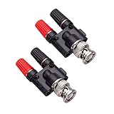 Alnicov 2 STÜCKE BNC-Stecker auf 2 x 4 mm Dual-Bananenbuchse Anschlussklemme Audio-Adapter-Anschluss