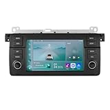 7 Zoll Android 13 Autoradio für BMW E46 Convertible Coupe 1999-2006 Sedan Hatchback, 4 Core 2+64 GB Touchscreen Autoradio, Car Radio mit Carplay Android Auto, DSP, BT, WiFi, GPS Navi, FM/RDS, SWC