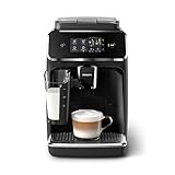 PHILIPS Domestic Appliances 2200 Serie EP2231/40 Kaffeevollautomat, 3 Kaffeespezialitäten (LatteGo Milchsystem) 1500 Watt, 1.8 Liter, 37.1 x 24.6 x 43.4 cm, Klavierlack-schwarz