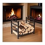 U-förmiges Kaminholzregal aus Metall – Indoor/Outdoor Holzhalter für Kamin, Garten & Terrasse, Holzaufbewahrung – idealer Brennholznizer für effizientes Stapeln