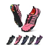 ziitop Wasserschuhe Herren Strandschuhe Damen Schwimmschuhe Unisex Schnell Trocknend Aquaschuhe rutschfest Surfschuhe Barfuß Badeschuhe für Gehen,Yoga,Bootfahren(Rosa,EU40)