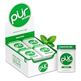 PUR Mints, Aspartamfreie Minzbonbons, Hergestellt mit Xylitol, Zuckerfrei, vegan, glutenfrei & Keto-freundlich, Natürlich aromatisierte Grüne Minze bonbons, 30 Stück (12er-Pack)