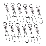 Alasum 100 Stück Teiliges Angelwirbel aus Edelstahl Korrosionsbeständig und Robust mit Sicherem Verschluss für Süß Salzwasser Vielseitig Einsetzbar für Vorfächer und Köderanschluss