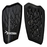 Precision Pro Fusion Flex Schienbeinschoner, Leichter Fußballschutz mit TPU-Schale, Eva-Schaum-Dämpfung, elastische Ärmelpolster, Schwarz, Medium