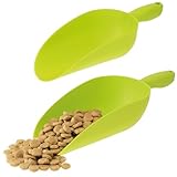 COM-FOUR 2x Futterschaufel zum Portionieren von Tierfutter (28,5 cm | 32,5 cm) – Sackschaufel aus Kunststoff - Messschaufel für Haustiere – Abwiegeschaufel für Futter und Saatgut