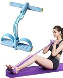 Bauchtrainer, Sit-Up-Trainingsgerät, Bodybuilding-Expander, Ganzkörpertrainer für Zuhause, 6 Röhren, elastisches Zugseil, multifunktionaler Beintrainer für Fitness, Gewichtsverlust, Training, Yoga