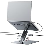 BENFEI Laptop Ständer mit 7-in-1 USB C Dockingstation – HDMI (4K@60Hz), 1×SD& 1×Micro SD Kartenleser, 100W Power Delivery, 10Gbps (1×USB-C & 2×USB-A 3.2) – Für MacBook Pro/Air iPad Pro XPS & ThinkPad