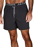 JACK & JONES Badehose Herren lang Badeshorts Doppelter Bund Maui JJSWIM Kurze Hosen Schwimmhose Shorts, Größe:L, Farbe:Castlerock (12281192)