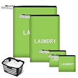 TranRantic 4 Stück Wäschesäck Reise, Wäschebeutel mit Reißverschluss, Wasserdichte Reise Schmutzwäschebeutel, Faltbarer Reise Schuhbeutel, Wäsche Aufbewahrungstasche für Reisen Startseite Urlaub(Grün)