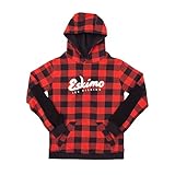Eskimo Unisex-Kinder Retro Bufflao Plaid Hoodie, Schwarz/Rot kariert, Small