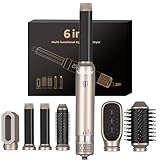 Hairstyler 6 IN 1, Air Styler Haarstyler,Föhnbürste Haarföhn Warmluftbürste Set,30 mm Lockenstab mit Luft, Geben Sie dem Haar Volumen, Glätten, Locken und Föhnen Sie Trockenes Haar