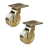 Lenkrollen aus massivem Messing, 60 mm Möbelrollen, 360 Grad drehbare Lenkrollen, Ersatzrollen, keine Kratzer/Lärm, for Wohnmöbel, 2 Stück