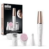 Braun FaceSpa Pro Beauty Set mit Gesichtsepilierer Damen / Damenbart Entferner, Gesichtsreinigungsbürste, Haarentfernung, Reinigung und Hautstraffung, SE912, weiß/bronze