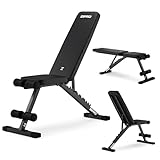 ZIPRO Hantelbank Trainingsbank Bauchtrainer Sport Geräte Zuhause 7-fach Verstellbar Schrägbank bis 300 kg Kraftstation Flexibel für Heimstudio Home Gym Ganzkörper Rückentrainer - Stride Schwarz