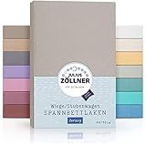 Julius Zöllner Jersey Spannbettlaken für Wiegen 90x40cm und Stubenwagen, 100% Baumwolle, STANDARD 100 by OEKO-TEX, taupe