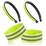 EJRUP Reflektoren 4 Stück Fahrrad Reflexarmbänder + Hosenklammern, Plastik, Sicherheitseinrichtung für Radfahren