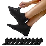 FALARY Socken Herren 43-46 Kurz Baumwolle Wandersocken Herren 43-46 Schwarze Sportsocken Laufsocken Herrensocken Quarter Running Socken kurze 10 Paar