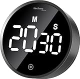 technoline moderner Kurzzeitwecker, Kitchentimer, Count-down Timer digital, rund, Beleuchtung (ECO), Touch, hochglanzschwarz, Schwarz