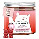You Nailed It – Nägel & Haare Vitamin 30 mg Keratin Gummies – mit Vitamin C, E, Biotin, Zink, Selen und Kupfer 30 Stück (1-Monatsvorrat) – zuckerfrei & vegetarisch – Bears with Benefits