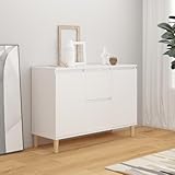 Myheimly Sideboard mit 2 Schubladen 2 Türen Kommode Anrichte Schrank Beistellschrank Mehrzweckschrank 103,5x35x70cm Holzwerkstoff Weiß