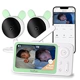 BOIFUN Babyphone mit 2 Kameras und App, Split-Screen-Ansicht, Bewegungs/Geräuscherkennung, 4×Zoom, 4,3' 1080p WLAN Babyfon, VOX Modus, Fütterungserinnerungen, Zonenalarme, Wiegenlied, 300m Reichweite